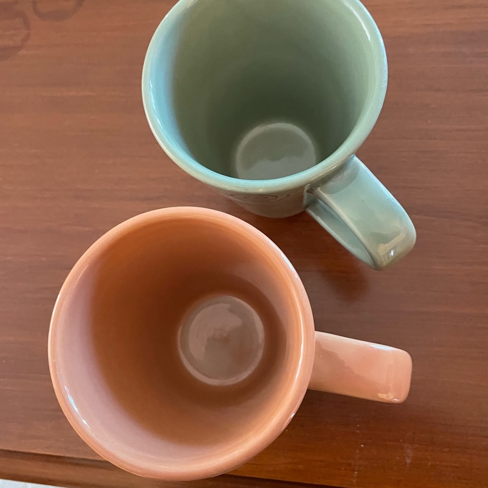 Vintage Ceramic Mug Duo - Terracotta and Sage - Picture 6 of 6